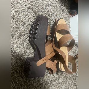 SODA Brown Block Heels. Size 10. Never Worn.